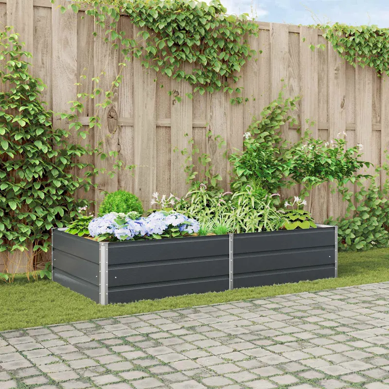 Jardinera Antracita 195 x 100 x 45 cm Acero Galvanizado