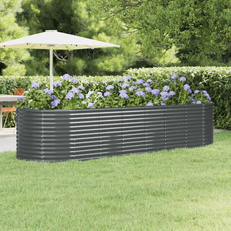 Jardinera arriate acero galvanizado antracita 322x100x68cm