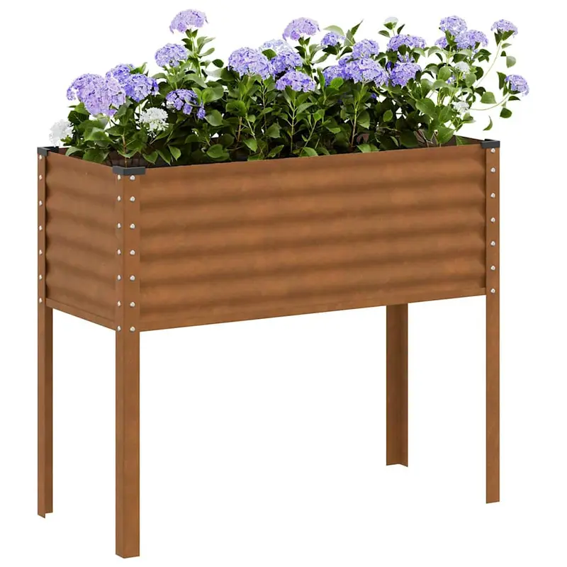 Jardinera de jardín 100x45x90 cm de acero corten