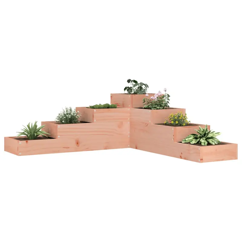 Jardinera de jardín de 4 niveles, 106 x 104,5 x 36 cm, madera maciza Douglas