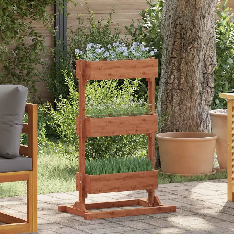 Jardinera de madera de abeto 52x30x78 cm