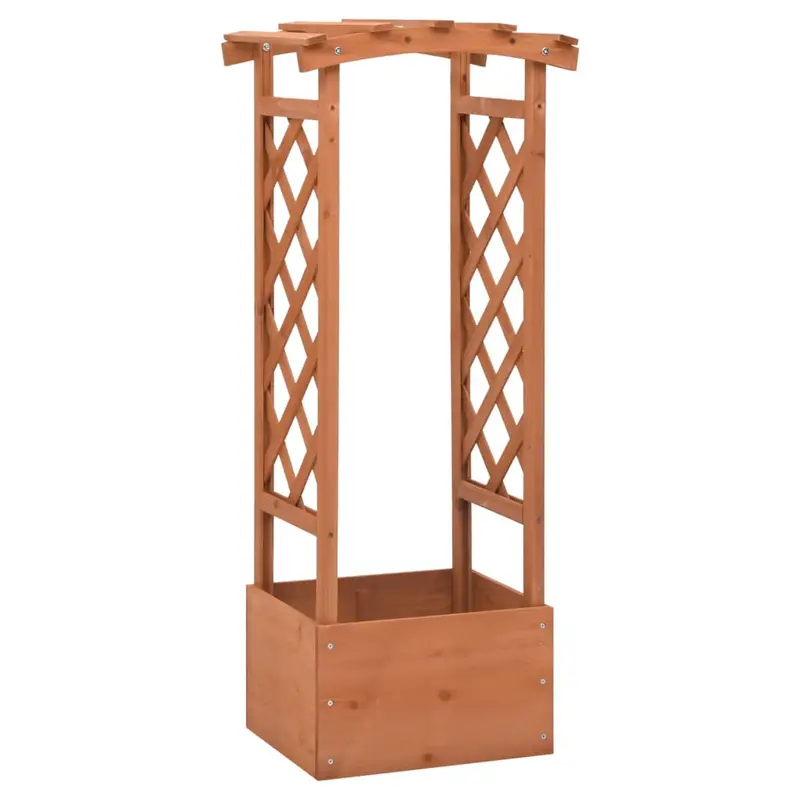 Jardinera enrejada con arco madera de abeto 49x39x117 cm