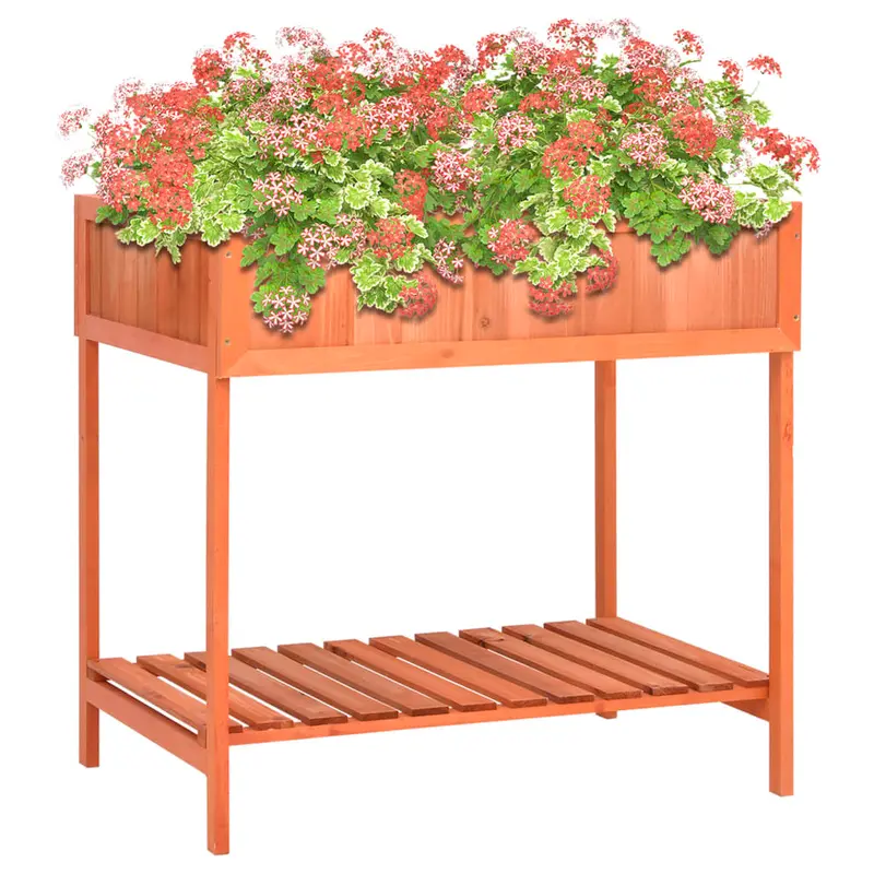 Jardinera huerto madera maciza de abeto 80x60x80 cm