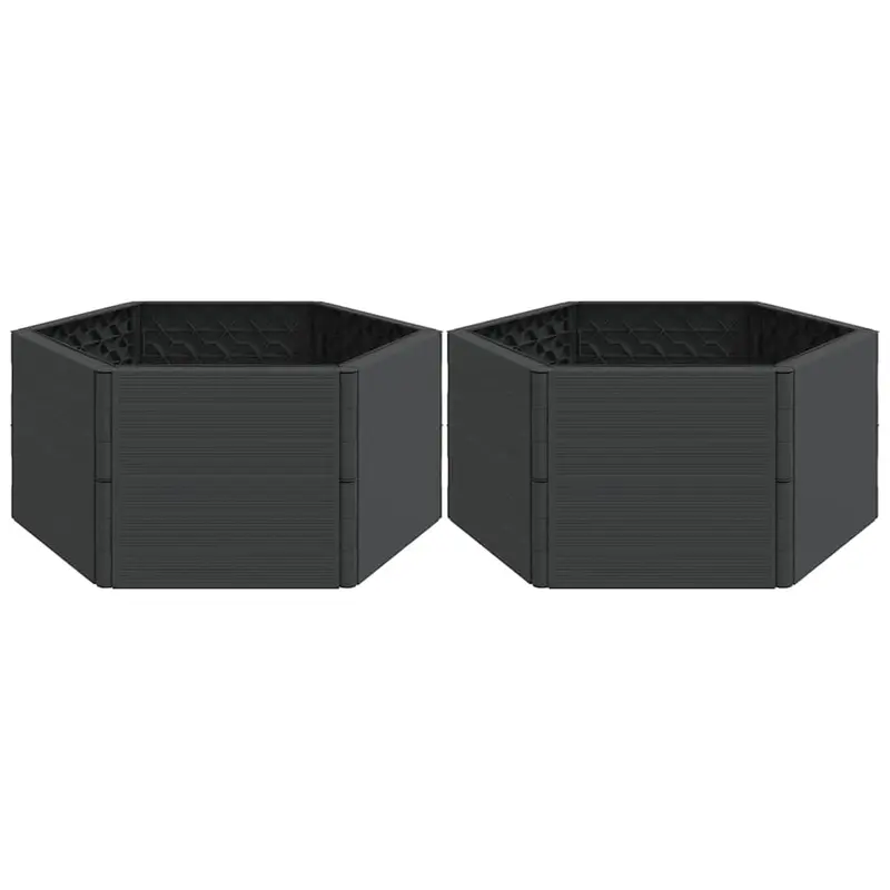 Jardineras 2 uds PP gris antracita