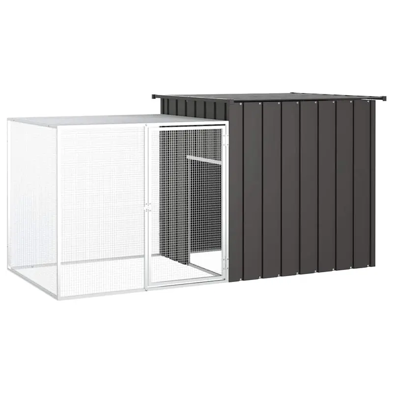 Jaula de gallinas acero galvanizado antracita 200x91x100 cm
