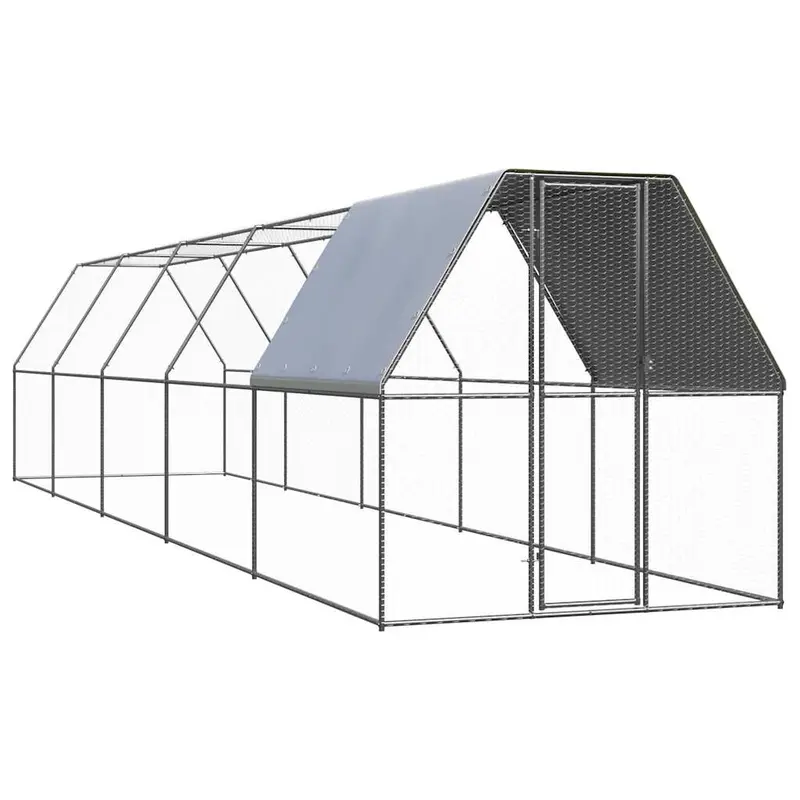 Jaula gallinero de acero galvanizado 2x10x2 m