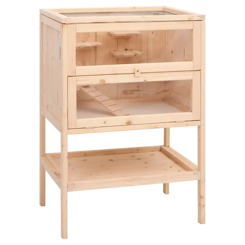 Jaula para hámster 55x40x80 cm de madera maciza de abeto