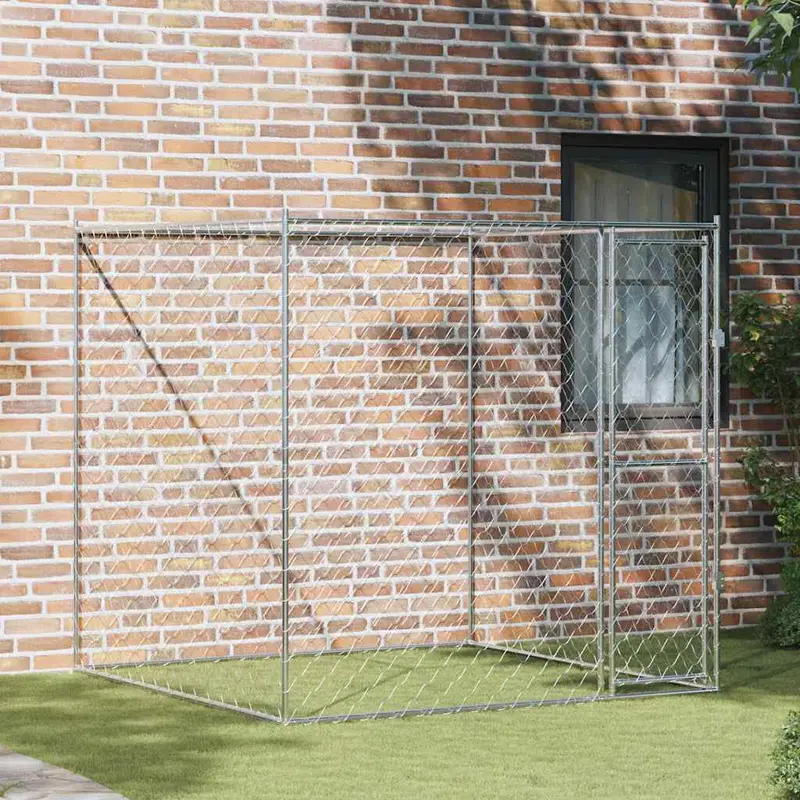 Jaula para perro Plateado 200 x 200 x 200 cm Acero Galvanizado