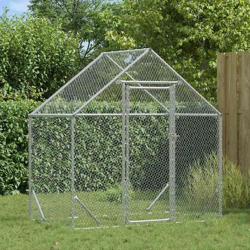 Jaula para pollos Plateado 170 x 100 x 177 cm Acero Galvanizado