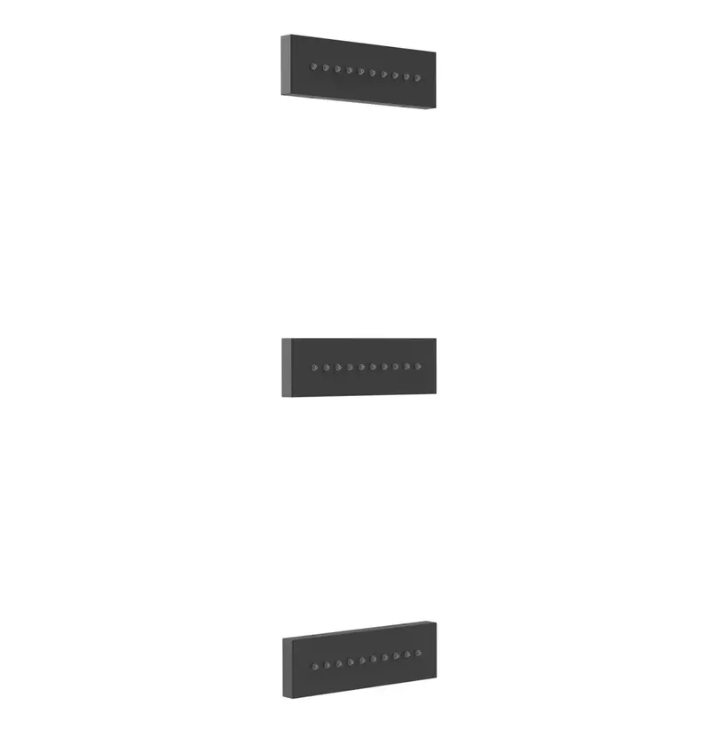 Jets de 3 hidromasajes para ducha rectangular fabricados en latón con acabado negro mate TRES