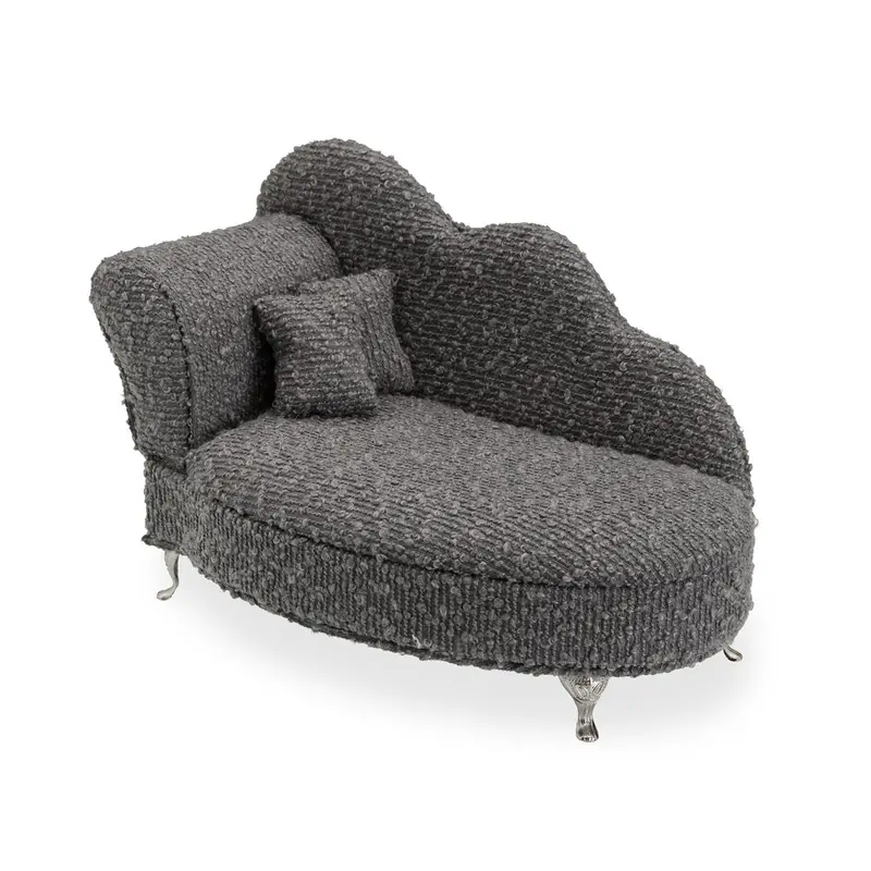 JOYERO GRIS OSCURO EN FORMA DE CHAISE LONGUE