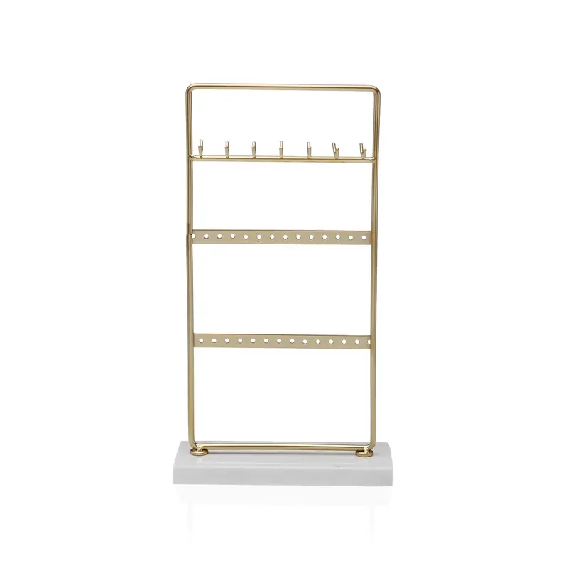 JOYERO METALICO DORADO CON BASE