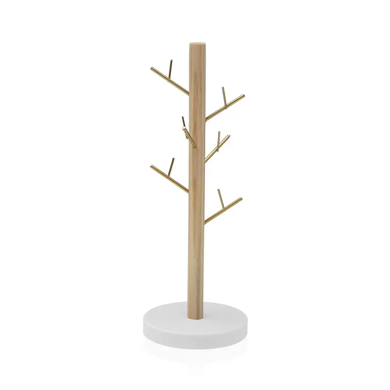 JOYERO METALICO DORADO CON FORMA DE ARBOL