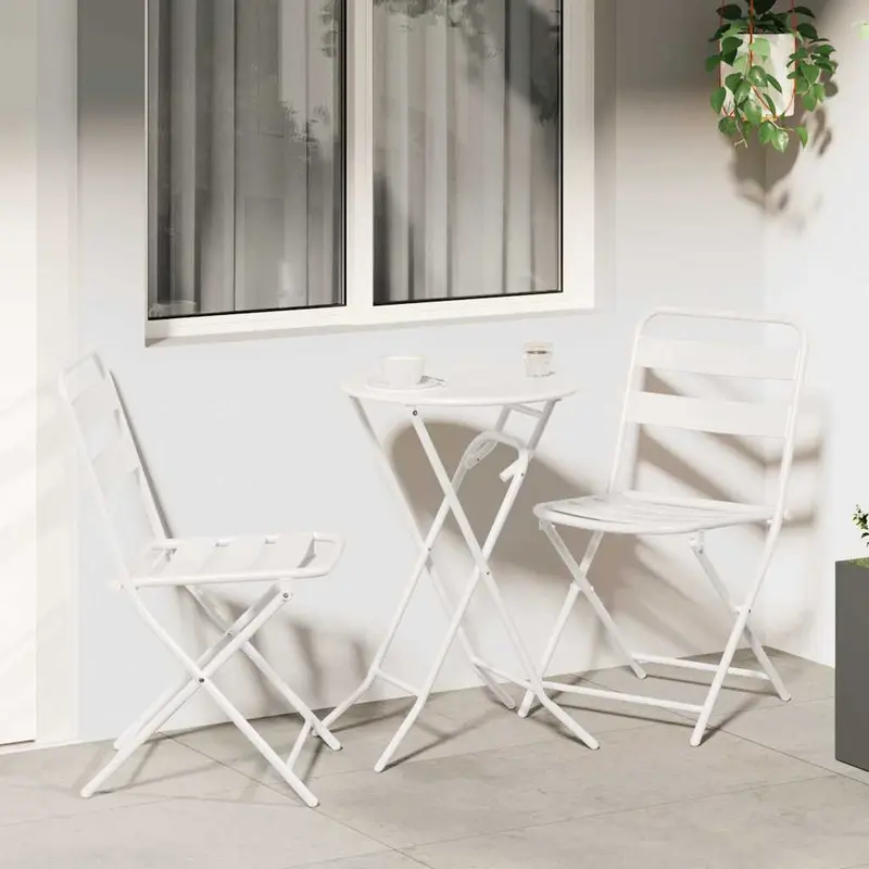 Juego Bistro de Jardín 3 pcs Acero