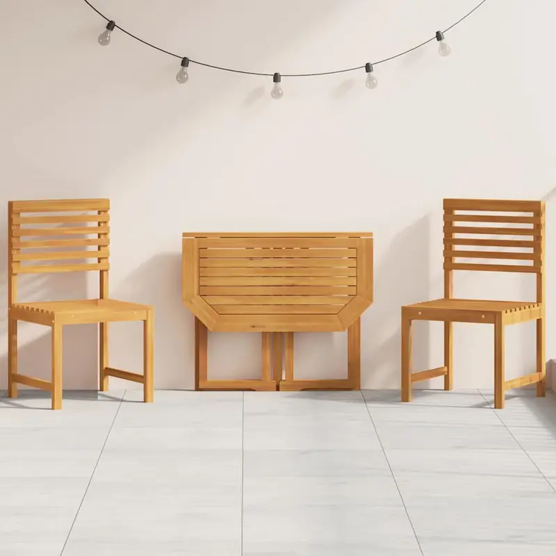 Juego Bistro de Jardín 3 pcs Marrón Madera de Acacia Sólida