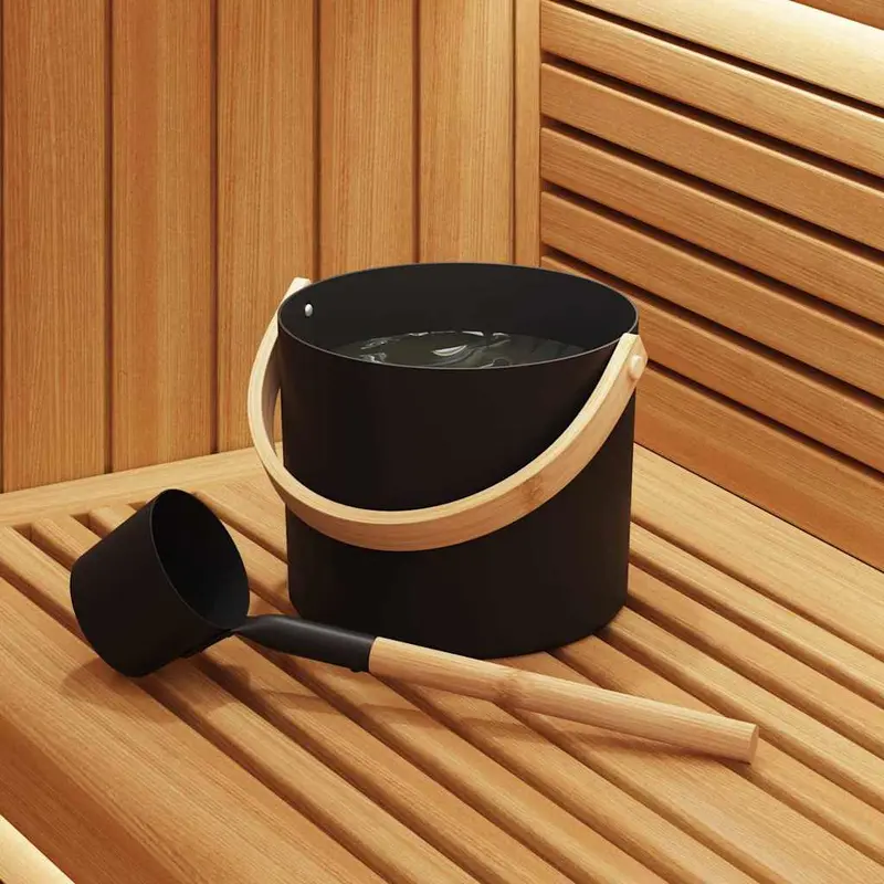 Juego de Accesorios de Sauna 2 pcs Negro