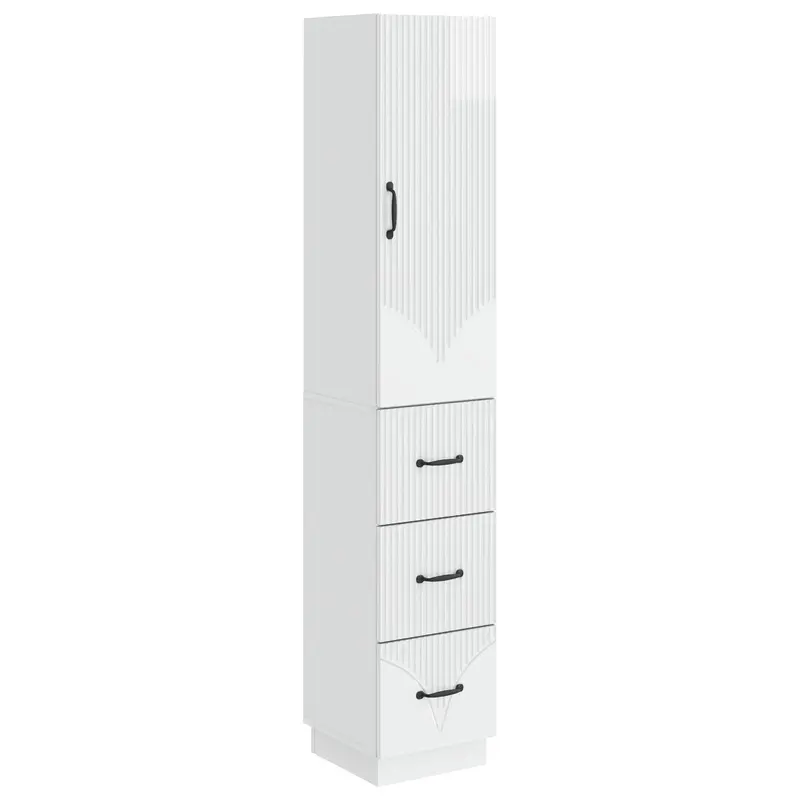 Juego de armarios 2 pcs Blanco Brillante 33 x 34,5 x 87 cm