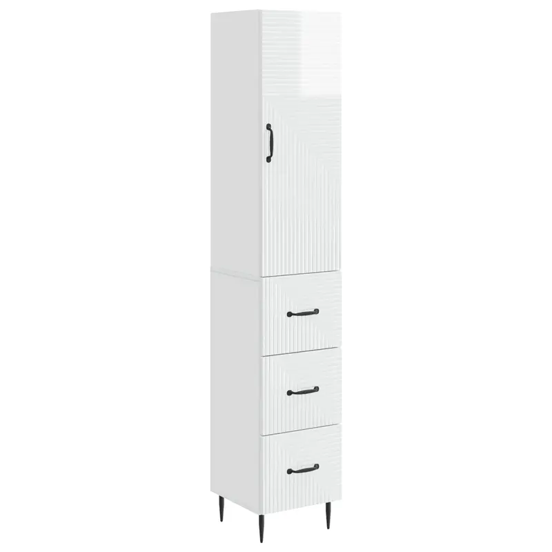 Juego de armarios 2 pcs Blanco Brillante 33 x 34,5 x 90 cm