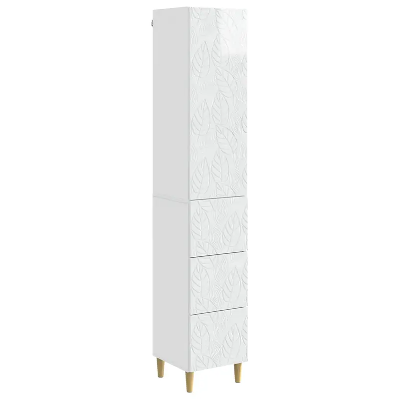 Juego de armarios 2 pcs Blanco Brillante 33 x 34,5 x 90 cm