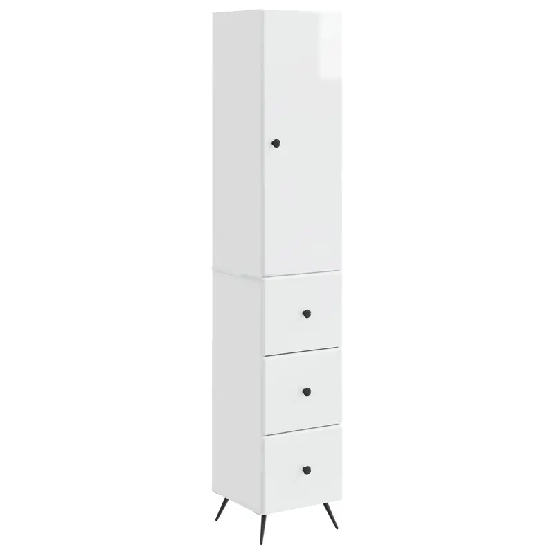Juego de armarios 2 pcs Blanco Brillante 34,5 x 34,5 x 90 cm