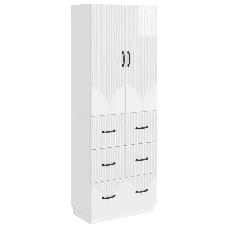 Juego de armarios 2 pcs Blanco Brillante 66 x 34,5 x 87 cm
