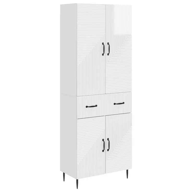 Juego de armarios 2 pcs Blanco Brillante 66 x 34,5 x 89,5 cm