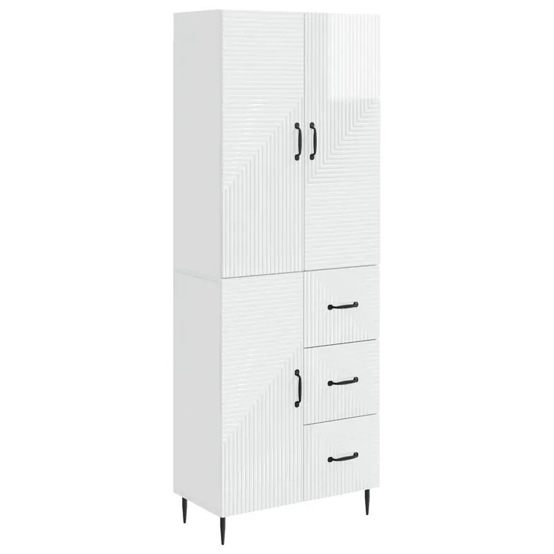 Juego de armarios 2 pcs Blanco Brillante 66 x 34,5 x 89,5 cm