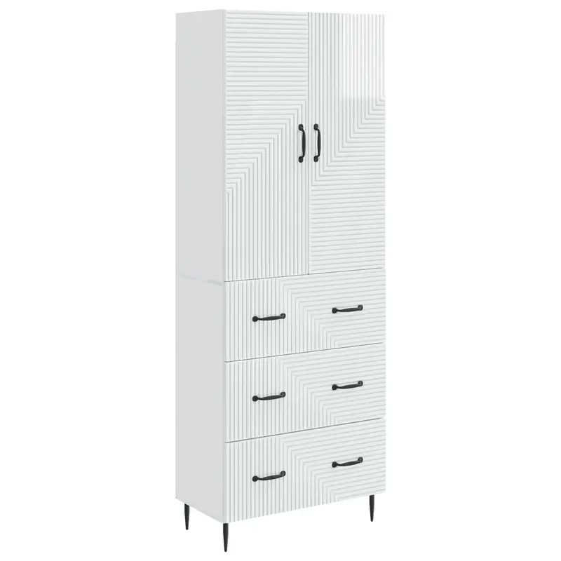 Juego de armarios 2 pcs Blanco Brillante 66 x 34,5 x 90 cm