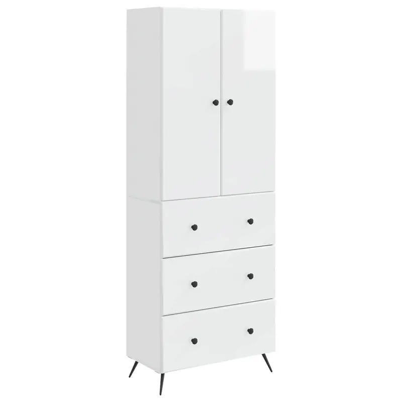 Juego de armarios 2 pcs Blanco Brillante 66 x 34,5 x 90 cm
