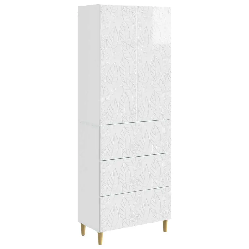 Juego de armarios 2 pcs Blanco Brillante 66 x 34,5 x 90 cm