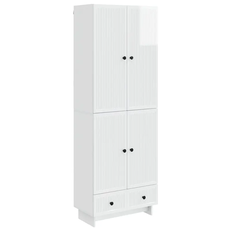 Juego de armarios 2 pcs Blanco Brillante 66 x 34,5 x 95 cm