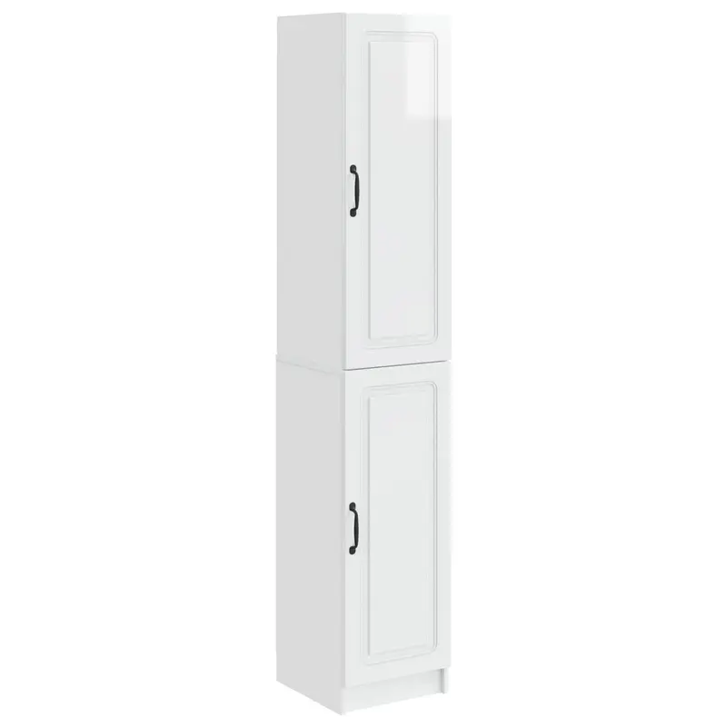 Juego de armarios 2 pcs Blanco Brillante Madera de ingeniería