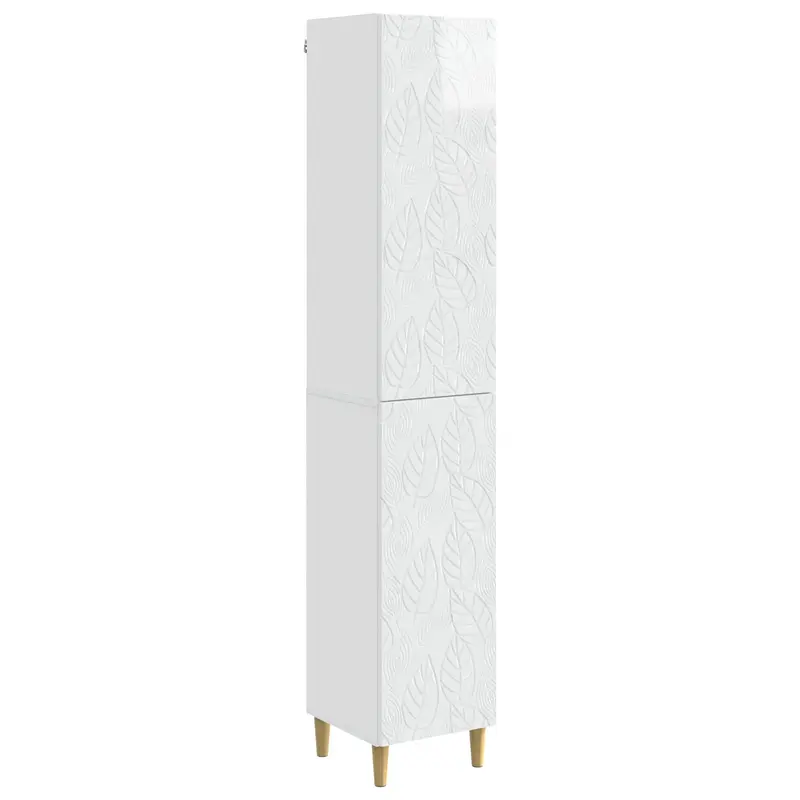 Juego de armarios 2 pcs Blanco Brillante Madera de ingeniería