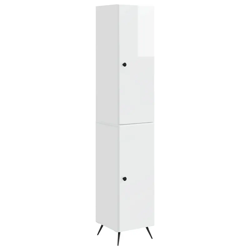 Juego de armarios 2 pcs Blanco Brillante Madera de ingeniería