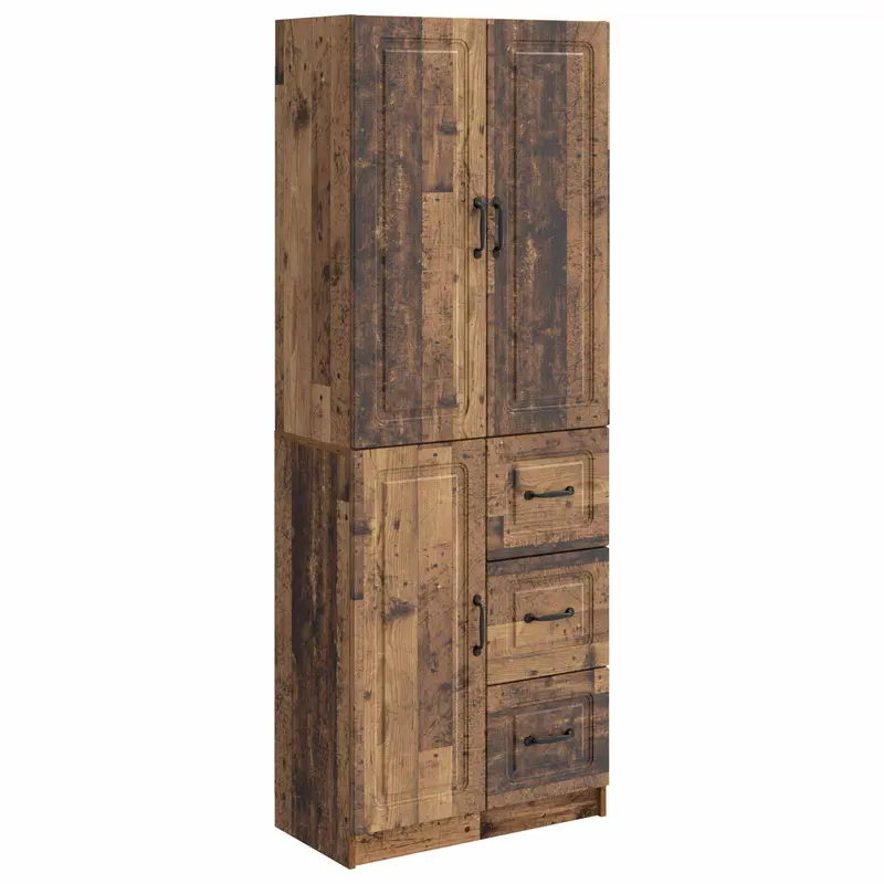 Juego de armarios 2 pcs Madera envejecida Madera de ingeniería