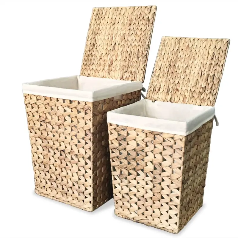 Juego de cestos para la ropa 2 unidades de jacinto de agua