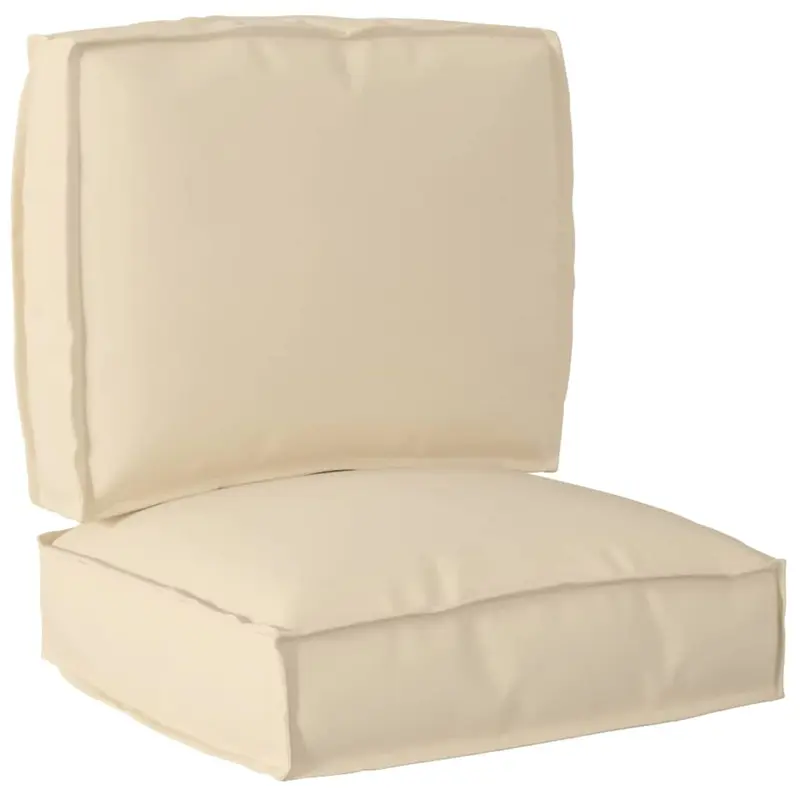 Juego de Cojines para Palets 2 pcs Beige Tela Oxford
