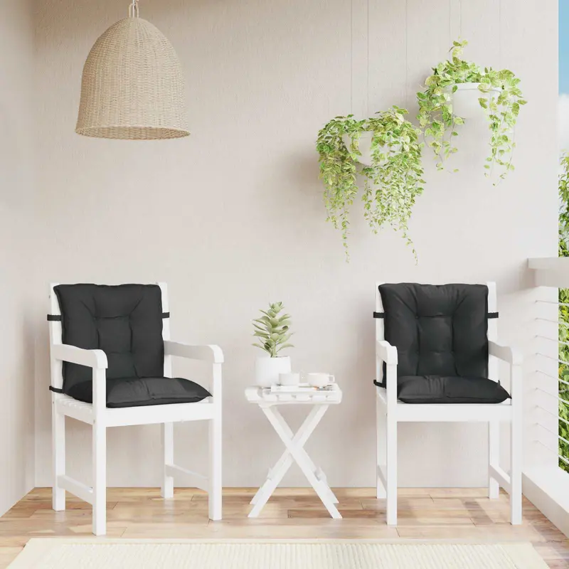 Juego de cojines para silla baja 2 pcs Melange Negro