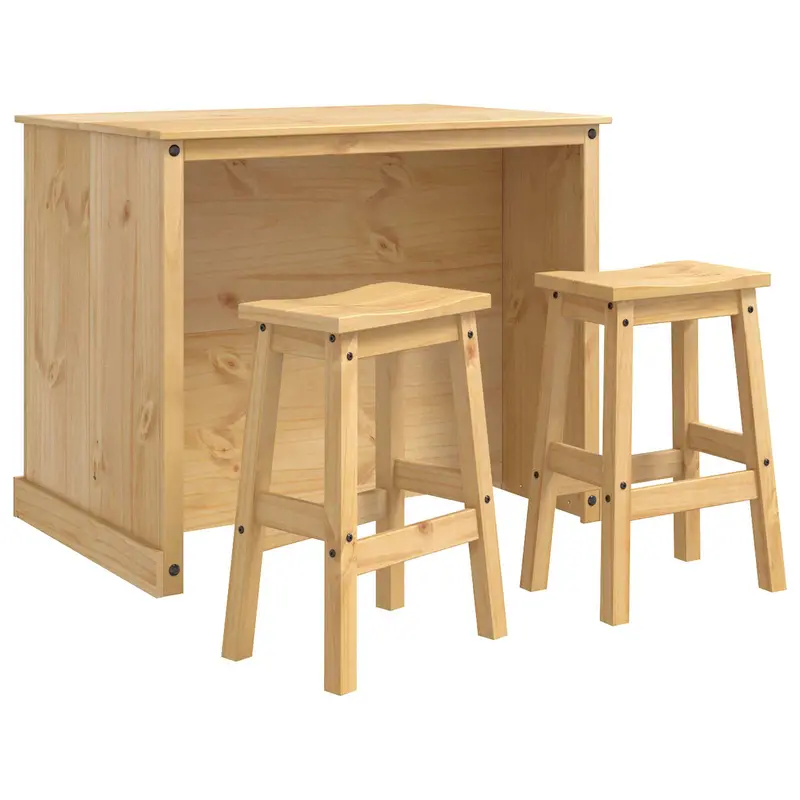 Juego de isla de cocina 3 pcs Cera de Miel Pino macizo