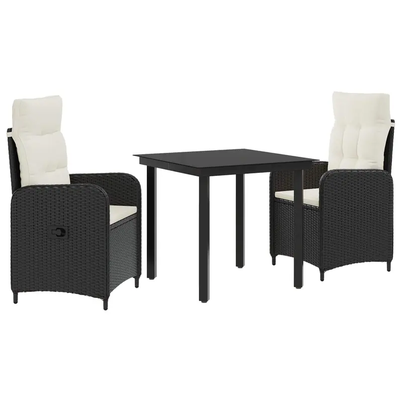 Juego de mesa y sofá con cojín 3 pcs Negro y Crema