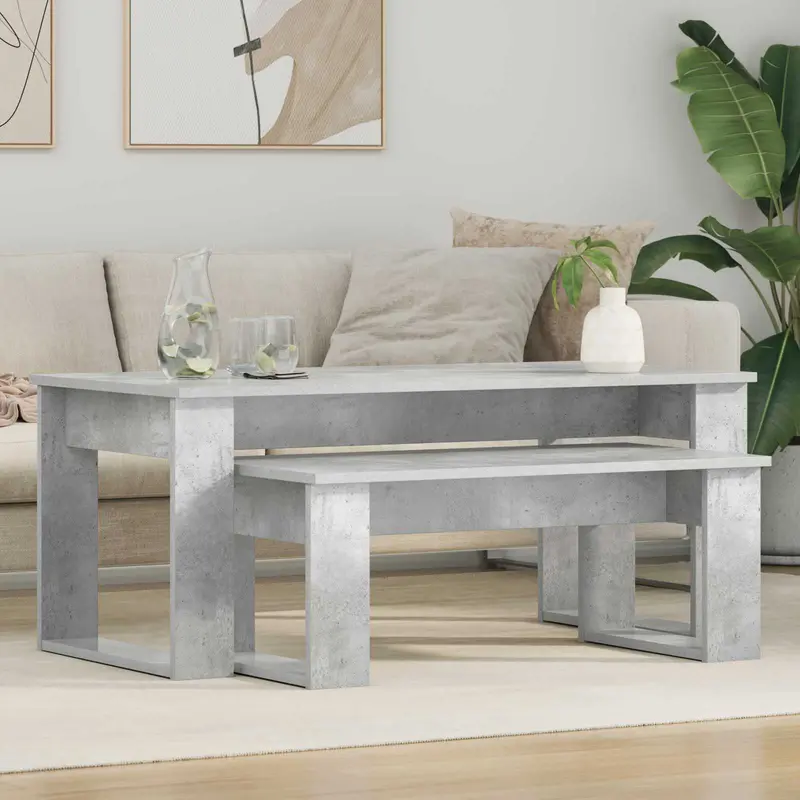 Juego de Mesas de Centro 2 pcs Gris Concreto