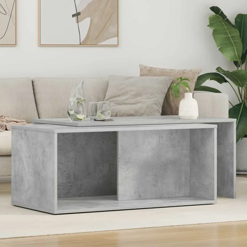 Juego de Mesas de Centro 2 pcs Gris Concreto