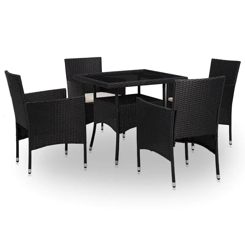 Juego de muebles 5 pcs Negro