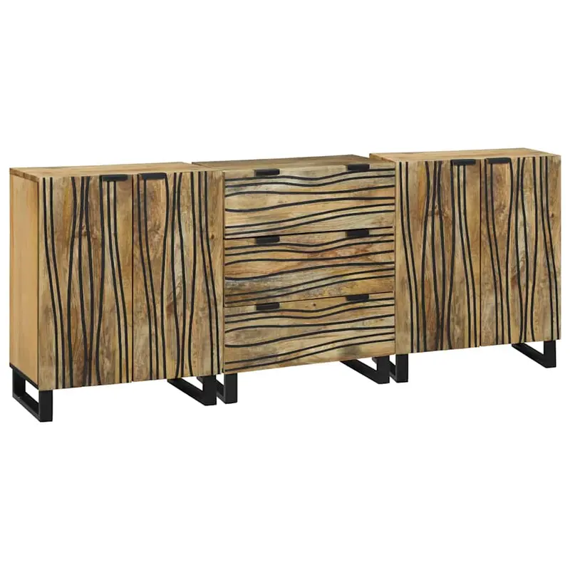 Juego de muebles de baño 3 pcs Marrón Madera de ingeniería