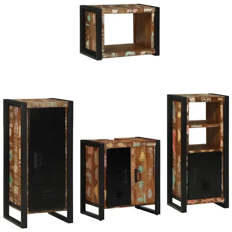 Juego de muebles de baño 4 pcs Madera sólida recuperada