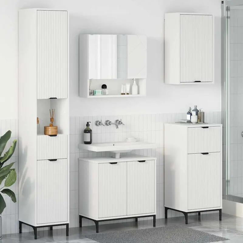 Juego de muebles de baño con cajón Madera Compuesta, Metal