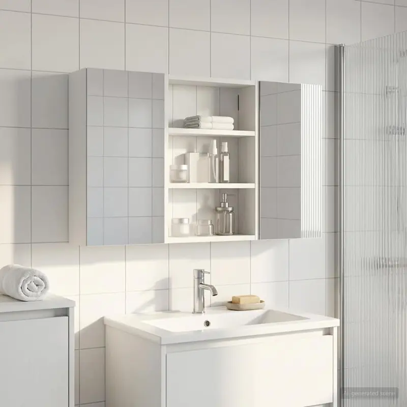 Juego de Muebles de Baño con estante 3 pcs 100 x 10,5 x 50 cm