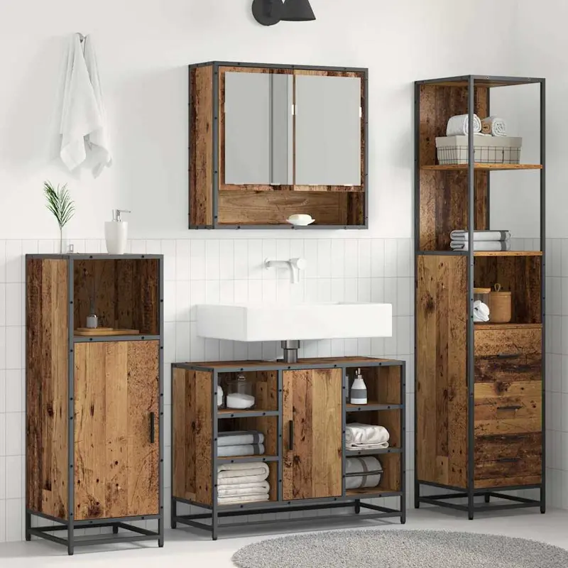 Juego de muebles de baño Madera Vieja 35 x 37,5 x 166 cm