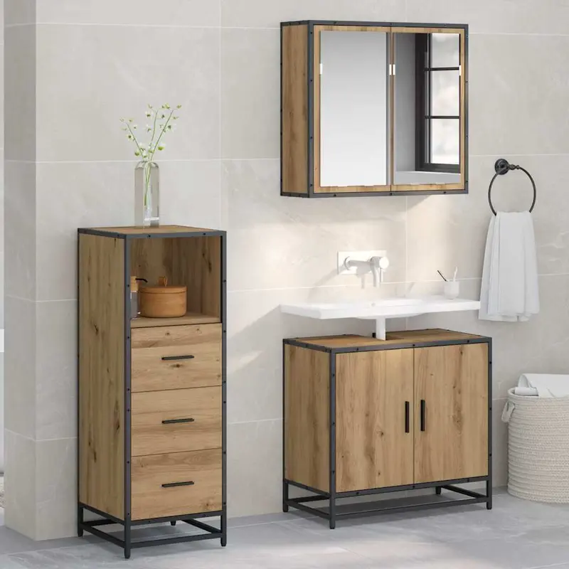 Juego de muebles de baño Roble artesanal 35 x 37,5 x 100 cm