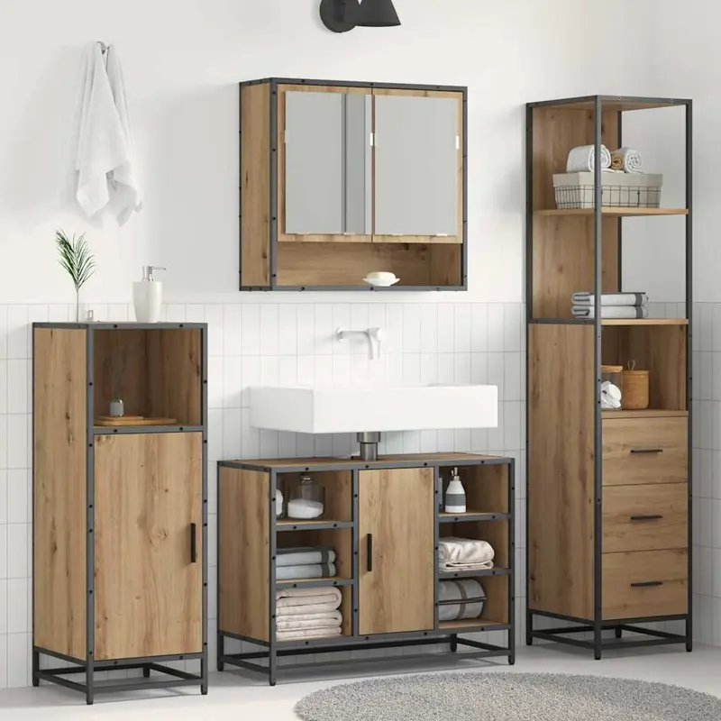 Juego de muebles de baño Roble artesanal 35 x 37,5 x 166 cm
